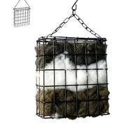Handmade Alpaca Fiber Bird Nesting Heart, with Breathable Mesh Shell, 12.7x4.1x13.2cm, Refillable Natural Wool Holder, Garden Yard Shelter, Weather-Resistant, for Birds