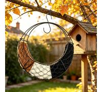 Handmade Alpaca Fibre Bird Nesting Heart, Natural Material, Dual-Season Outdoor Shelter, Ready to Hang, for Garden Birds (C)