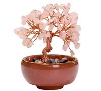 Handmade Amethyst Money Tree for crystal Ornament 10cm Handmade(pink)