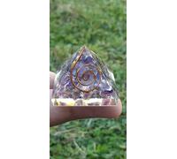 Handmade Amethyst Pyramid Healing Crystals Reiki Powered Orgone with SSB Coil Pyramid Metaphysical with Gift Box for Positive Energy Protection