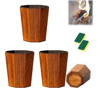 Handmade and Charred Drinking Vessel, Ideal Whiskey Grail Glass for Consumption, Wooden Drinking Oak Cup Enhances Bourbon Flavor, Old Fashioned Charred Oak Cups, Unique Barrel Beverage Cups (3 Pcs)