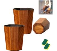 Handmade and Charred Drinking Vessel, Ideal Whiskey Grail Glass for Consumption, Wooden Drinking Oak Cup Enhances Bourbon Flavor, Old Fashioned Charred Oak Cups, Unique Barrel Beverage Cups (2 Pcs)
