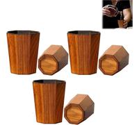 Handmade and Charred Drinking Vessel,Ideal Whiskey Grail Glass for Consumption,Wooden Drinking Oak Cup Enhances Bourbon Flavor,Old Fashioned Charred Oak,Gift for Men & Whiskey Lovers (3 Pcs)