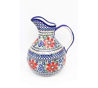 Handmade and Hand Painted Unikat Art Polish Pottery Jug/Pitcher (2.2l) Imogen Pattern
