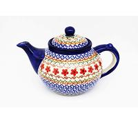 Handmade and Hand Painted Unikat Polish Pottery Teapot (1.5l) Jasmine Pattern