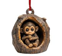 Handmade Animal Christmas Ornaments, 2D Acrylic Christmas Tree Ornaments, Koala/Monkey/Cat Cute Animal Christmas Tree Decorations Pendant for Home Decor