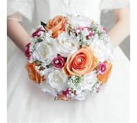 Handmade Artificial Bridal & Bridesmaid Bouquets - Elegant Wedding Flowers for Home Decor & Anniversary Celebrations - Beautiful Holding Flowers