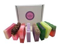 HANDMADE ARTISAN NATURAL SOAP SELECTION 'HARMONY' SOAPS GIFT BOX - 8 HANDCRAFTED SOAP SLICES BY BUMBLEDUKES 830G. CRUELTY FREE - VEGAN - FACE - HAND AND BODY - ALL SKIN TYPES