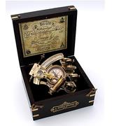 Handmade Astrolabe Brass Sextant inbuild Compass with Hardwood Box.