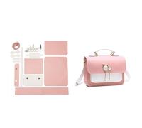 Handmade Bag Retro Hand Stitching Sewing Handbag Shoulder Bags Accessories Pu Leather Adjustable Strap Bag Making Kit for Kids