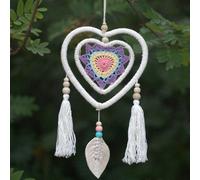 Handmade Bali Dream Catcher - Medium Multi Heart, Vegan & Natural