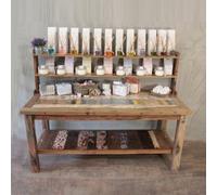 Handmade Bali Teak Table With Top Shelf Rustic & Unique