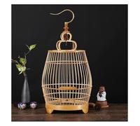 Handmade Bamboo Large Size Bird Cage Thrush Bird And Other Medium-Sized Birds Pet Supplies Bird Villa 9.8x13.7in decor(Bird Cage)