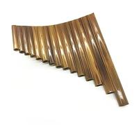 Handmade Bamboo Panflute 15 Pipes Right/Left Hand Woodwind Instrument G Key Beginners Pan Flute (Color : Left)