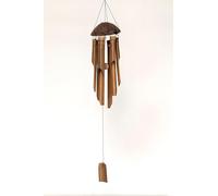 Handmade Bamboo Wind Chime with Coconut Shell, Rustic Finish, 30 cm, Fairtrade
