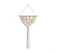 Handmade Bat Design Macrame Wall Hanging for Living Room Decor and Halloween Style, Cotton Rope Material (This is the figure Beige short)