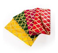 Handmade Batawa Clutch Fabric Envelope Set of 4 Bag Money Cash Envelopes Traditional Shagun Lifafa Return Gift Card Wedding Favors Special Occasion and Gifting (Size-8"x4") (Multicolor Set of 4)