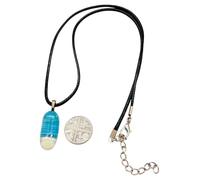Handmade Beach Themed Pendant Keyring Charm Necklace FREE Black Cord,Blue,Sandy,Vanilla Striped WYSIWYG GB07