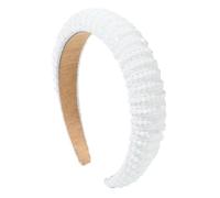 Handmade Beaded Crystal Headband Temperament Versatile Hair Accessories For Women Girls(White)