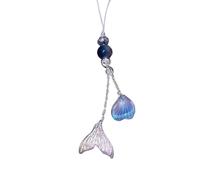 Handmade Beaded Mermaids Tail Phone Charm Youthful Beaded Phone Jewelry Fish Tail Charm in Assorted Colors for Women