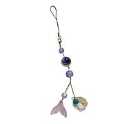 Handmade Beaded Mermaids Tail Phone Charm Youthful Beaded Phone Jewelry Fish Tail Charm in Assorted Colors for Women