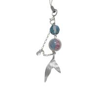 Handmade Beaded Mermaids Tail Phone Charm Youthful Beaded Phone Jewelry Fish Tail Charm in Assorted Colors for Women