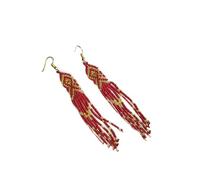 Handmade beaded native american style glass seed bead earrings Pendientes de cuentas nativas al estilo mexicano de artesanos gifts for women/teens, Zinc, c/z glass seed beads 11/0