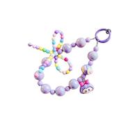 Handmade Beaded Phone Charm Keychain With Sparkling Crystal Beads Phone Lanyard Fashion Jewelry Accessories For Women ABS Lanyard With Cartoon Design