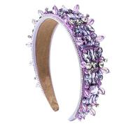 Handmade Beaded Rhinestone Wide Headband, Heavy Craft Banquet Hair Accessory