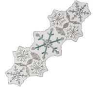 Handmade Beaded Table Runner - Snowflake Beaded & Polyester Christmas Runner - Premium 13x36 Festive Holiday Decor Elegant Dining, Thanksgiving, Weddings & Celebrations (Multi) - ALPHA Living HOME