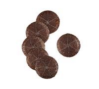 Handmade Beaded Wire Coaster Set of 6-4 Inch Round Coasters, Elegant Beautiful Stylish Decorative Drink Coaster Perfect for Home, Office, Christmas, & Everyday Use - Copper