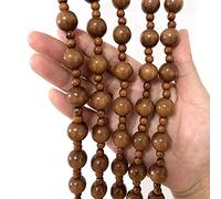 Handmade Beaded Wooden Door Curtain - Customizable Room Divider & Window Decor - 27 Strands 80x80cm - Indoor/Outdoor Hanging Beads Blinds for Doorways