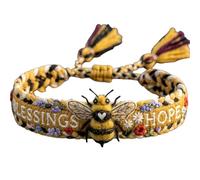 Handmade Bee Woven Bracelet - Good Luck Bee Gift for Women, Teacher Appreciation Grad Year Best Friend, Limited Edition (1PCS)