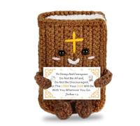 Handmade Bible Verse Religious Crochet Doll Scripture Biblical Gifts for Women Men Adults Christian Gifts for Boys Girls Christian Teen Girl Boy Baptism Gift Easter Basket Stuffers Home Church Decor