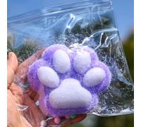Handmade Big Cat Paw Silicone Squeeze Toys, 12.5cm/4.92inch Big Cat Paw Squeeze Toys, Cat Paw Sensory Toys for Stress Relief and Relieving Anxiety, Family Sensory Toys Gifts for Kids Adults (purple)