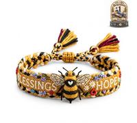 Handmade Bird Embroidered Bracelet, Woven Bracelet With Bird Design,Inspiration Accessory With Encouraging Meaning,Hope And Resilience Emotional Strength(C)