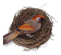 Handmade Bird Nest - Eco-Friendly Woven Bird Cage, Bird Breeding Spawning Nest | Cozy Bed House For Pigeon, Parrot, Rabbits, Hamster, Gerbil Guinea Chinchillas, Handmade Woven Flat Base Bird Nest