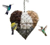Handmade Bird Nesting Heart, Bird Nesting Material Holder, Refillable Birds Haven, Winter Tree Shelter for Wild Birds, Outdoor Birdhouse for Home Garden Yard