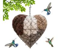 Handmade Bird Nesting Heart, Natural Cotton Birds Nesting Material Holder, Refillable Nest Boxes for Winter Outside, Cute Garden Art Bird House Gift for Birds Lovers