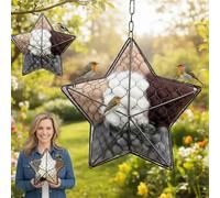 Handmade Bird Nesting Heart, Outdoor Hummingbird Houses for Home Garden Yard, DIY Nesting Materials, Hummingbirds & Wild Birds Winter Tree Shelter, Bird Nesting Material