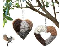 Handmade Bird Nesting Heart with Refillable Fiber, Bird Nesting Material Holder & Hummingbird Nesters - 8 Inch Heart Shape Nesting Station for Wild Birds, Garden Decor Unique Gift for Bird Lovers