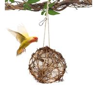 Handmade Birdhouse and Birdhouse Materials - Hummingbird House Nest Ball - Globe Bird House, Refillable Outdoor Bird Nesting Station for Birds Wrens Finches Parrot
