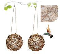Handmade Birdhouse And Birdhouse Materials, New Bird Nesting Ball Material for Wild Birds, Birdhouses for Outdoors, Hummingbird Nesting Houses Set for Bird Watching Nature Lovers (10cm 2Pcs)