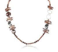 Handmade Black Agate and Classic White Freshwater Pearl Necklace - Textured Silver Bows and Beads - 30" Strand - Mothers Day Gift for Her, 30“, Pearl, Pearl