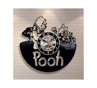 Handmade Black Art Winnie the Pooh Vinyl CD Record Clock LED Wall Clock