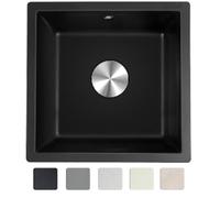 Handmade Black Quartz Kitchen Sink - Durable Single Bowl with Birdcage Docking Kit Modern Design for Stylish Home Décor Perfect for Upgraded Kitchens (Faucet Not Included)