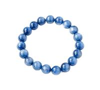Handmade Blue Kyanite Bracelet - Natural Gemstone Beaded Stretch Bracelet for Men and Women, Stylish Yoga Accessory, uniquely Gifts(11mm)