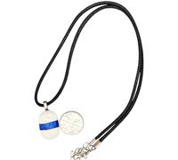 Handmade Blue White Striped Glass Pendant keyring charm Necklace FREE Black Cord, Sparkle WYSIWYG GB155