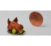 Handmade Boar's Head Miniature, Tudor Banquet Centrepiece, 1:12 Scale, Pig