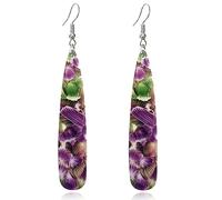 Handmade Bohemian Lightweight Acrylic Teardrop Dangle Drop Earrings for Women Hypoallergenic Resin Waterdrop Jewelry Gifts, Acrylic